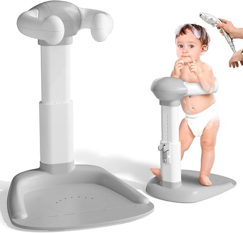 COOSEYA Baby Bathtub with Shower Stand Support | Anti-Pinch Soporte para Bañera de Bebé, Adjustable Shower Tower & Anti-Slip for Toddler Standing Up Themselves,Ideal Gift for Infants 8-36 Months
