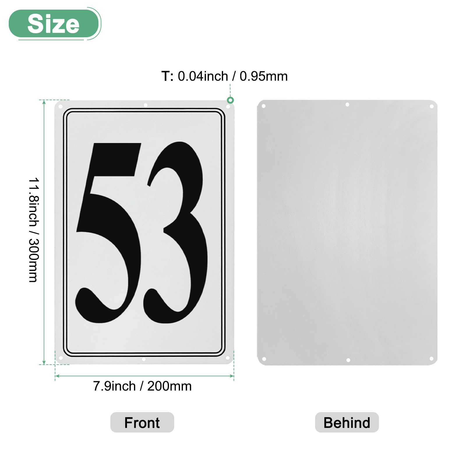 M METERXITY Aluminum Number Sign 53, 11.8 Inch House Numbers and Metal Letters, Parking Spot Letter Signs - Image 3