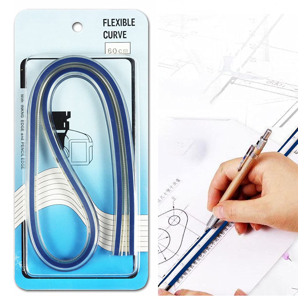 Hdoytxxm 60Cm 30Cm Flexible Ruler Bendable Measuring Tool For Engineering Drawing, Tailoring Sewing, Garment Design Flexible Template Woodworking Tool