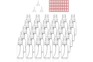 30 Pack 1oz Clear Empty Spray Bottles Bulk, Fine Mist Sprayers for Essential Oils