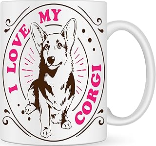 I Love my Corgi Dog Handmade Novelty Dog Breed Mug - Best Dog Mum and Dad Gifts for Dog Lovers - Customised Coffee Mug for Dog Owner - Funny Dog Walking Gifts- Personalised Gifts for Men and Women
