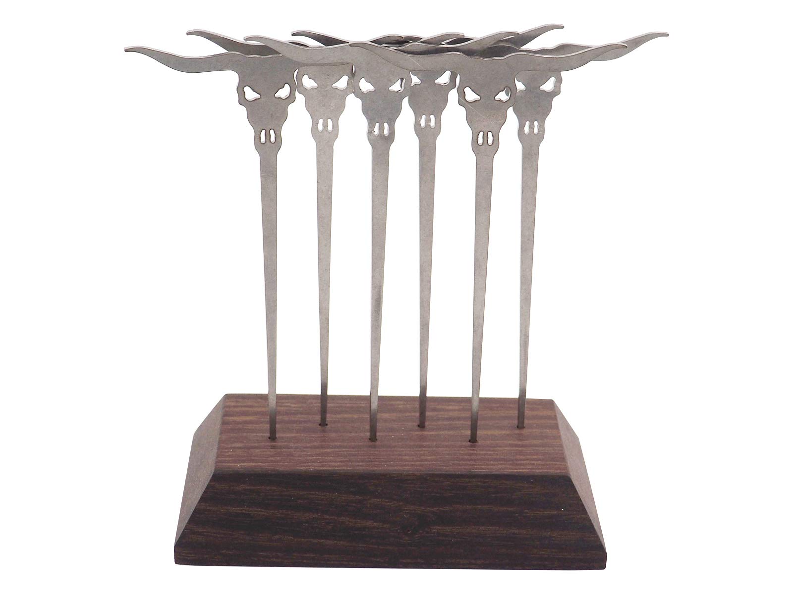 Edelstahl Burger Spieße 6-tlg. - Mit Halter Für Grillparty