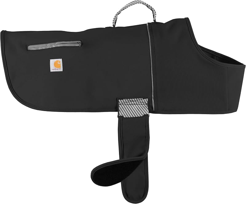 Capa de Chuva para Cães Carhartt Quick Duck com Forro de Microfleece Preta Tamanho S