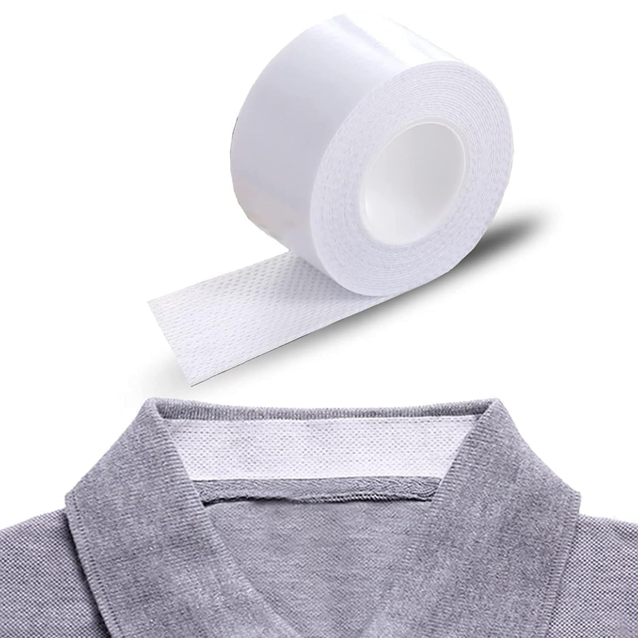 Collar Protector Tape Sweat Pads Disposable Shirt Tape for Hat Adhesive Invisible Neck Liner Collar Tape Sweat Protector Against Collar Stain Men Shirt Outdoor Sports Hats Caps Liner (Pack of 2)-image-12