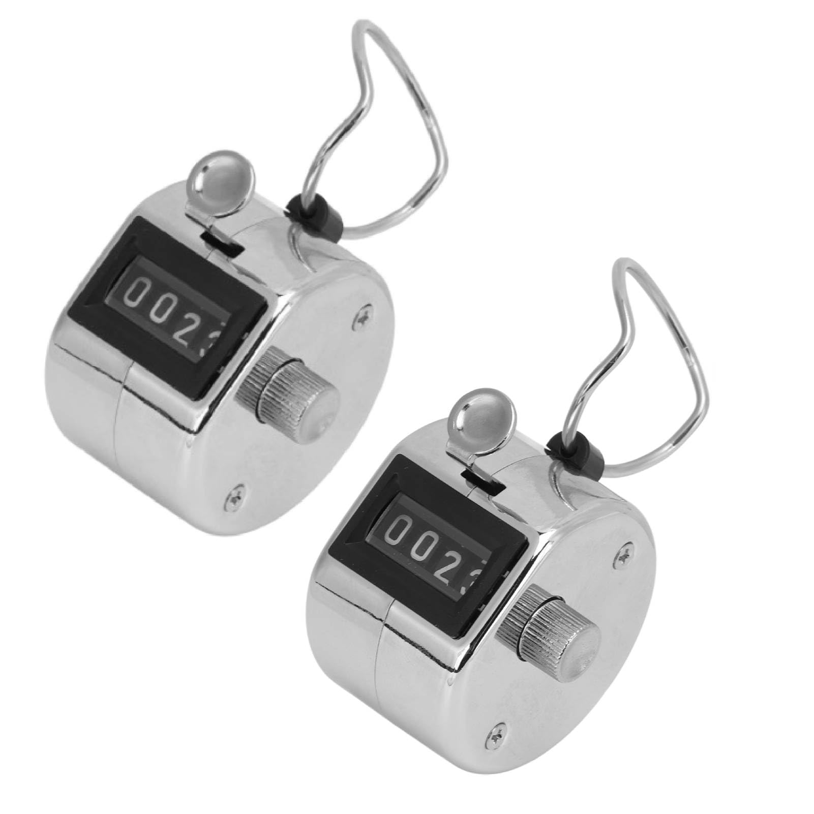 Beufee Clicker Counter, 2PCS Metal Handheld Tally Counter 4 Digit Clear Lettering Mechanical Pitch Counters with Metal Shell for Row People