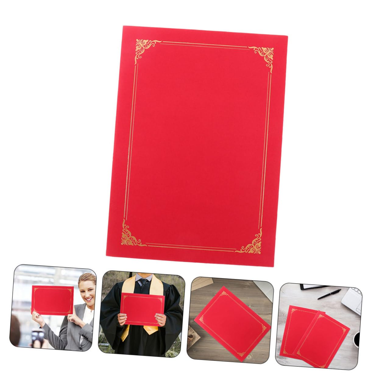 Hemobllo 20pezzi Copertine per Certificati di Carta Copertine per Certificati Creative in Carta Design Elegante Angoli Arrotondati Bordi Lisci Portatile e Leggero Protegge Documenti