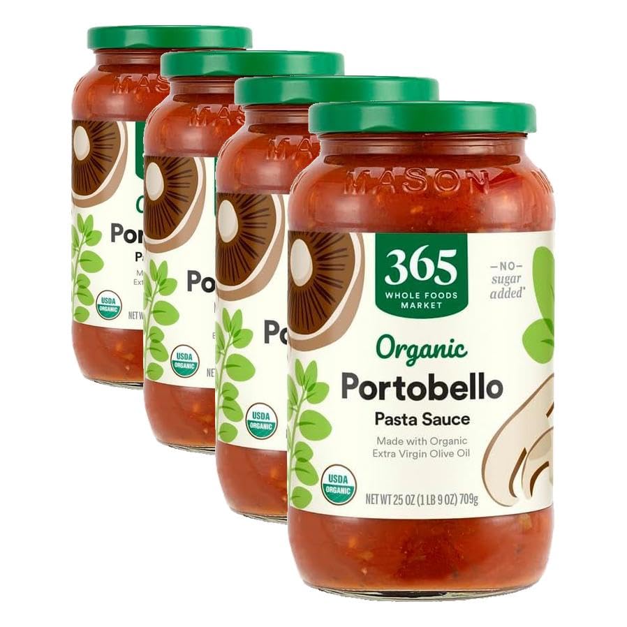 Image of 365 by Whole Foods Market, Organic Portobello Mushroom Pasta Sauce, 25 Ounce (Pack of 4)
