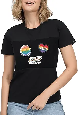 Women's Cotton T-Shirts with Stickers Medium