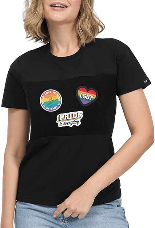 Women's Cotton T-Shirts with Stickers Medium