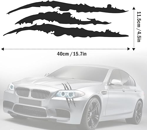 Miniatura 2 de 2 calcomanías de marca de garra para automóviles, faros delanteros, calcomanías de rayas de vinilo para autos deportivos, SUV, camionetas, ventanas,