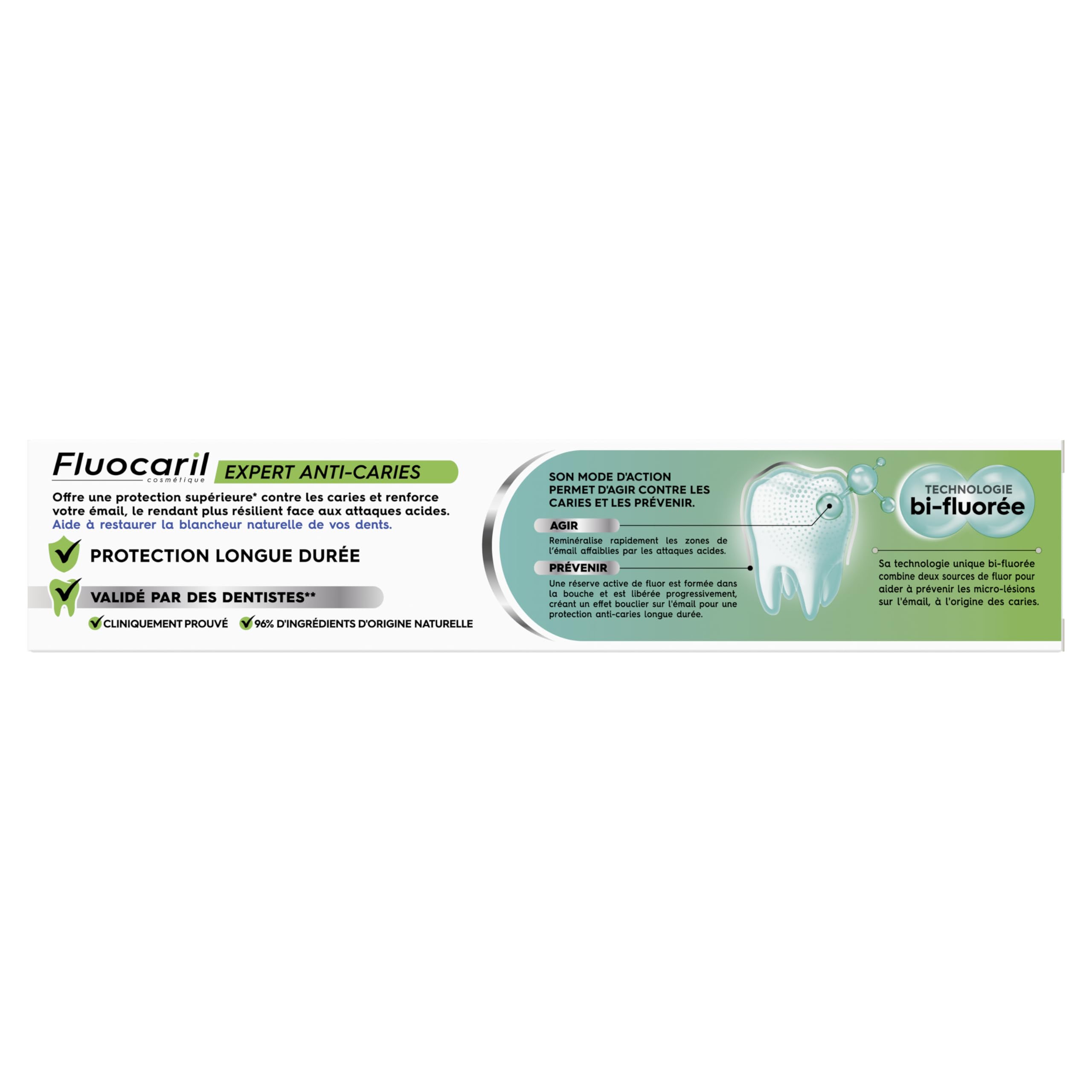 Fluocaril Cosmétique Dentifrice Expert Anti-Caries Soin Blancheur 75ml - 4