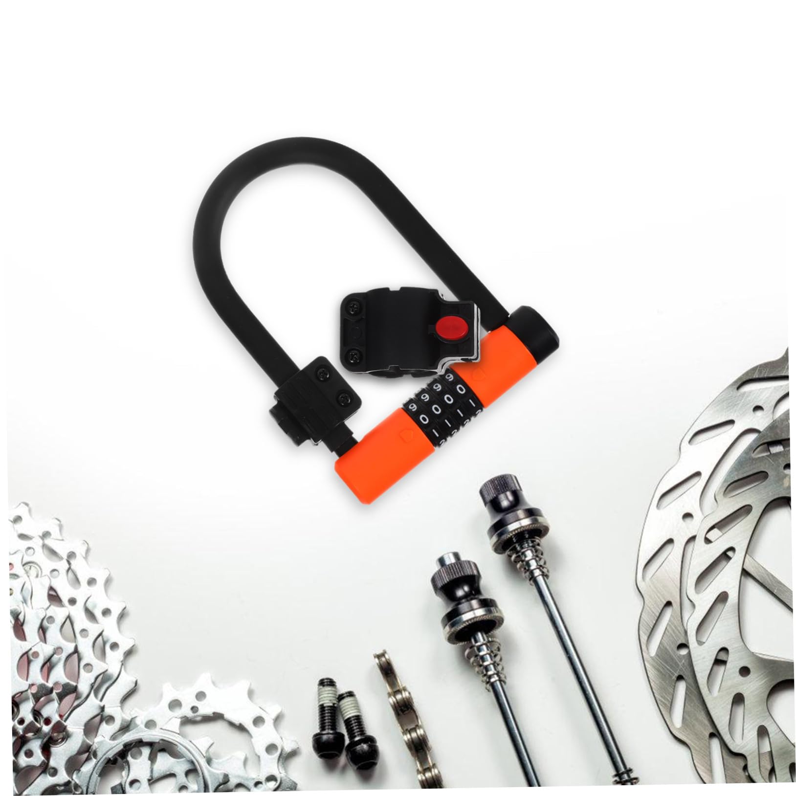 SUPVOX Lucchetto Bicicletta U-shaped Antifurto Resettable Serratura Combinazione Chiave per Bici Elettriche Scooter Moped Resistente Agli Urti e Versatile per Urbano e Off-road