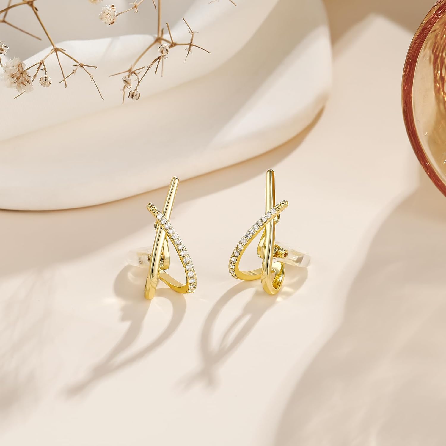 Clip on Earrings for Women 14K Gold/Sterling Silver Plated Statement Earrings for Women Trendy Dainty Earrings Hypoallergenic Simple Minimalist Non Pierced Earring Jewelry Gifts - Image 6