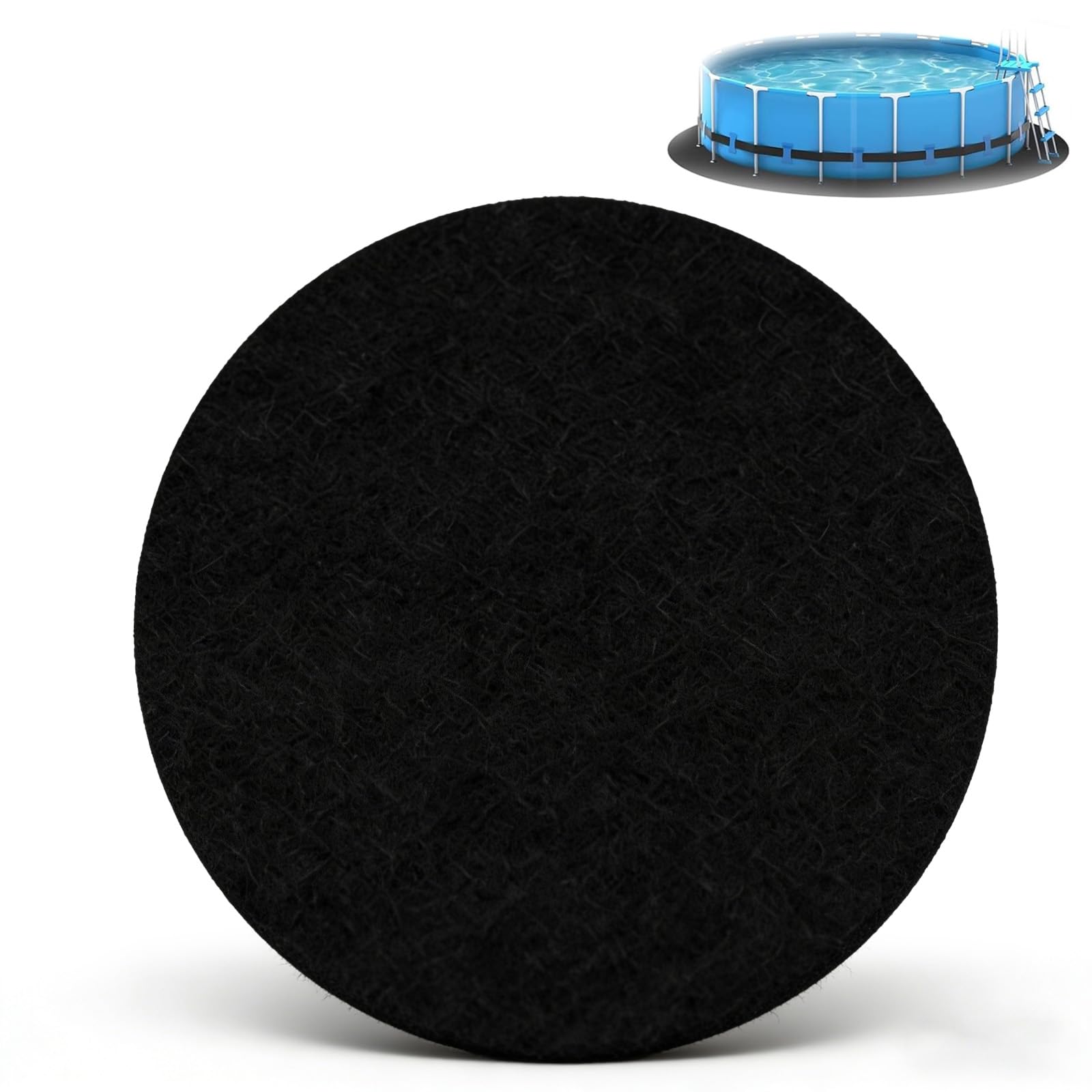 Tapis de Sol Piscine Extérieur, 460 CM Tapis sous Piscines Hors Sol Rond, 200 g/m², géotextile Non tissé, Installation Facile, Découpe Simple, Protection pour Éviter Perforations Objets