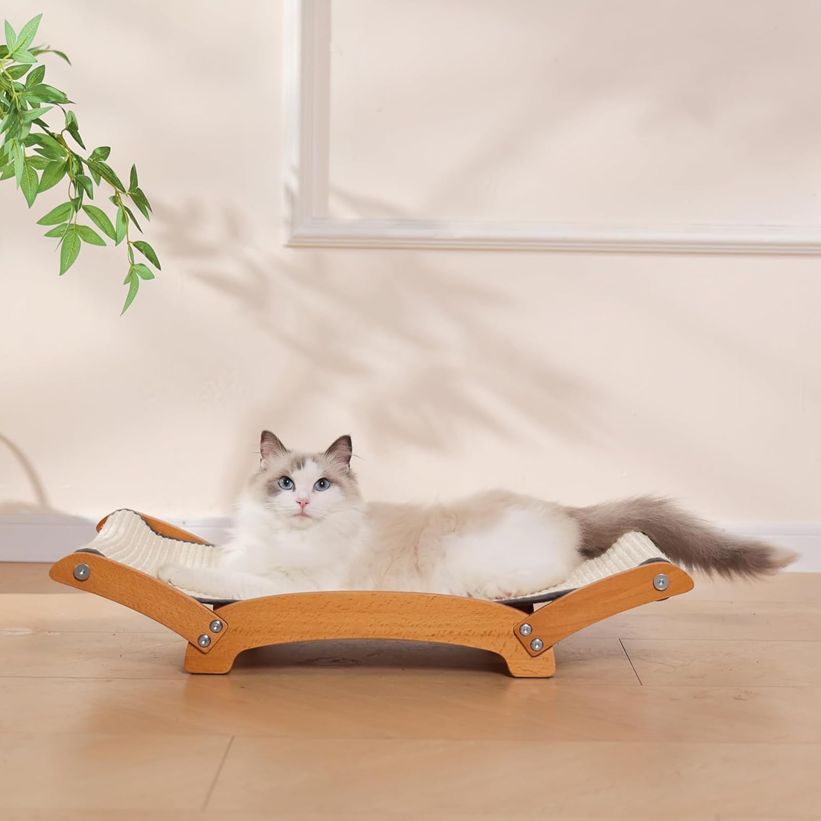 Sisal Katze Scratcher Bett für Indoor Katzen Hängematte für Scratching Pad Katze Stuhl Nartural Sisal Scratch Post für große Katzen Scratcher Lounge, Massiv Holz Katzenmöbel Haustier