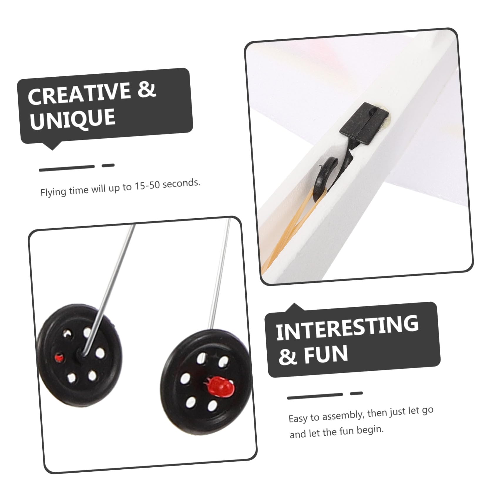 Avion à Élastique en Écume pour Garçon et Filles, Jouet Volant DIY, Améliore la Coordination Œil-Main, pour Jeux en Extérieur et Fêtes d'anniversaire Style Aléatoire
