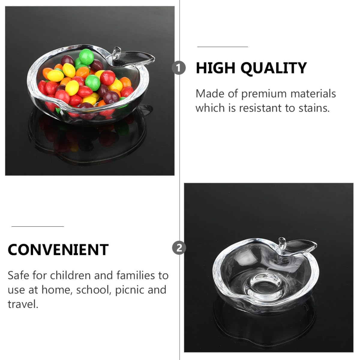 Assiette à Tremper Multifonction Petite Soucoupe, 6 Pièces en Verre