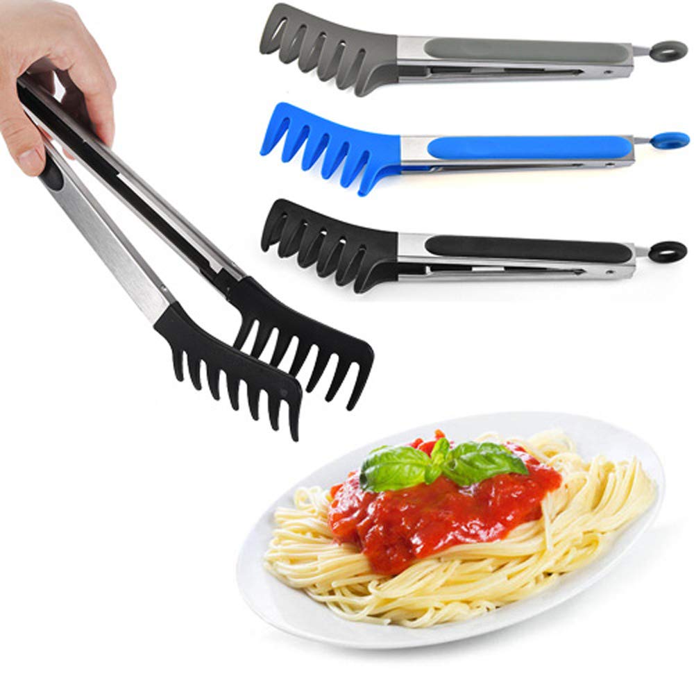 Pince à Spaghetti En Silicone 30.5cm - Poignée Inox, Antidérapante, Pour Cuisson, Barbecue, Buffet