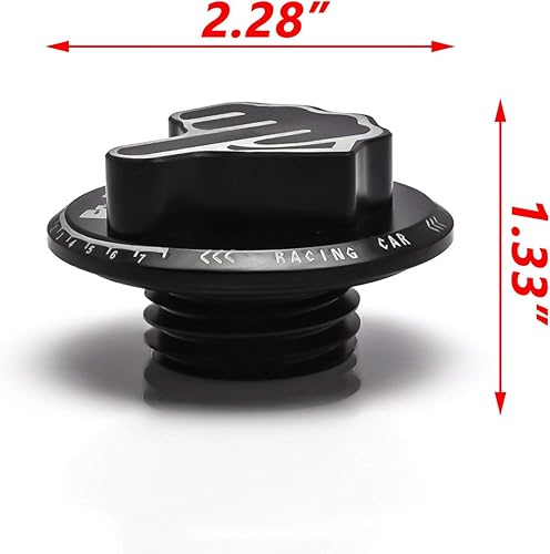 Miniatura 2 de Xotic Tech - Tapa de combustible para tanque de llenado de aceite de motor, patrón de dedo medio de aluminio, compatible con Honda y Acura (negro)
