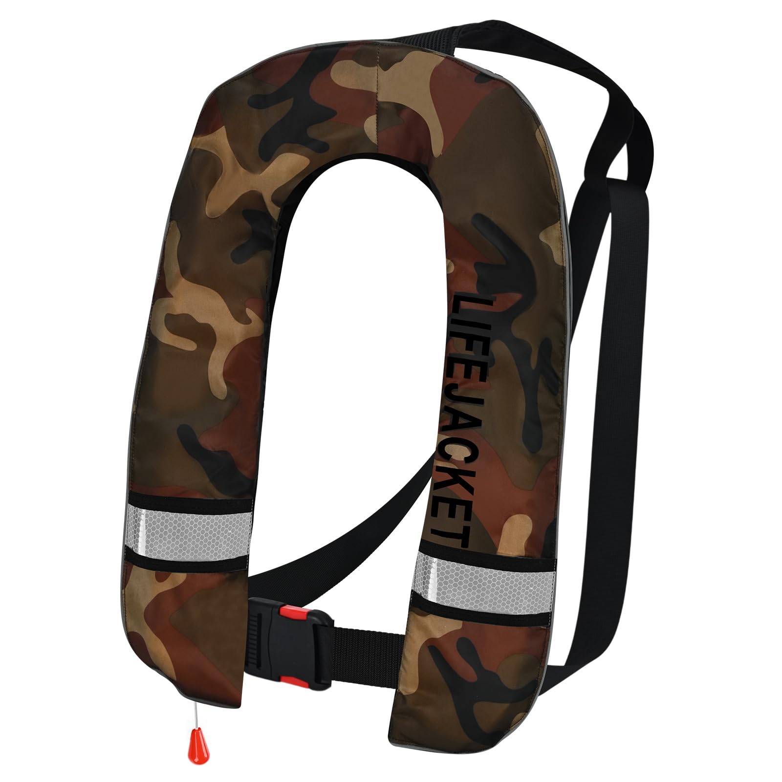 Gilet di gonfiaggio automatico riflettente per scarsa illuminazione, vestibilità regolabile, confortevole, alto galleggiante, ciclismo, corsa, gilet all'aperto