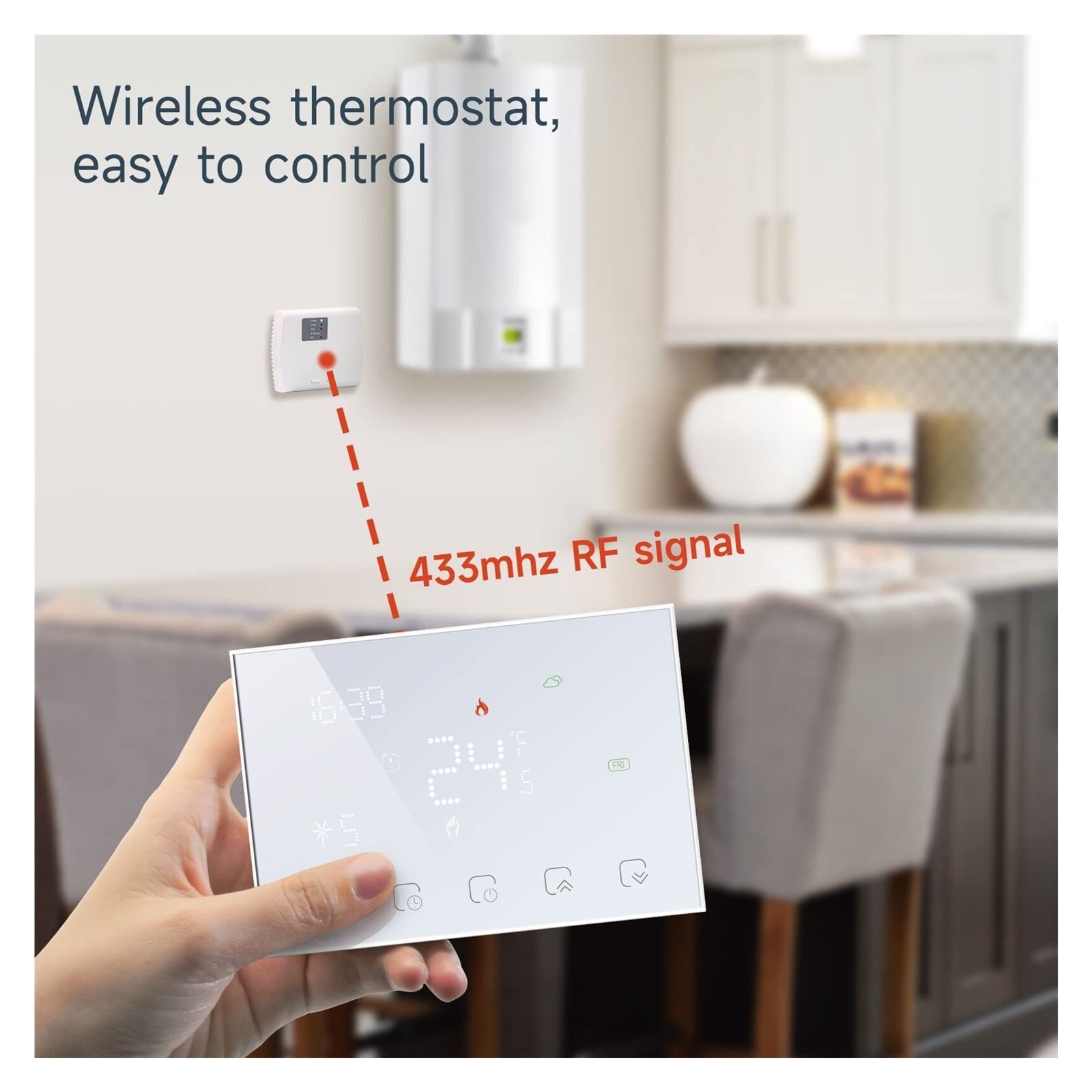 Czujnik termometru, Tuya Smart Bezprzewodowy termostat z elektrycznym podłogą kontrolera temperatury podłogowej Wi -Fi