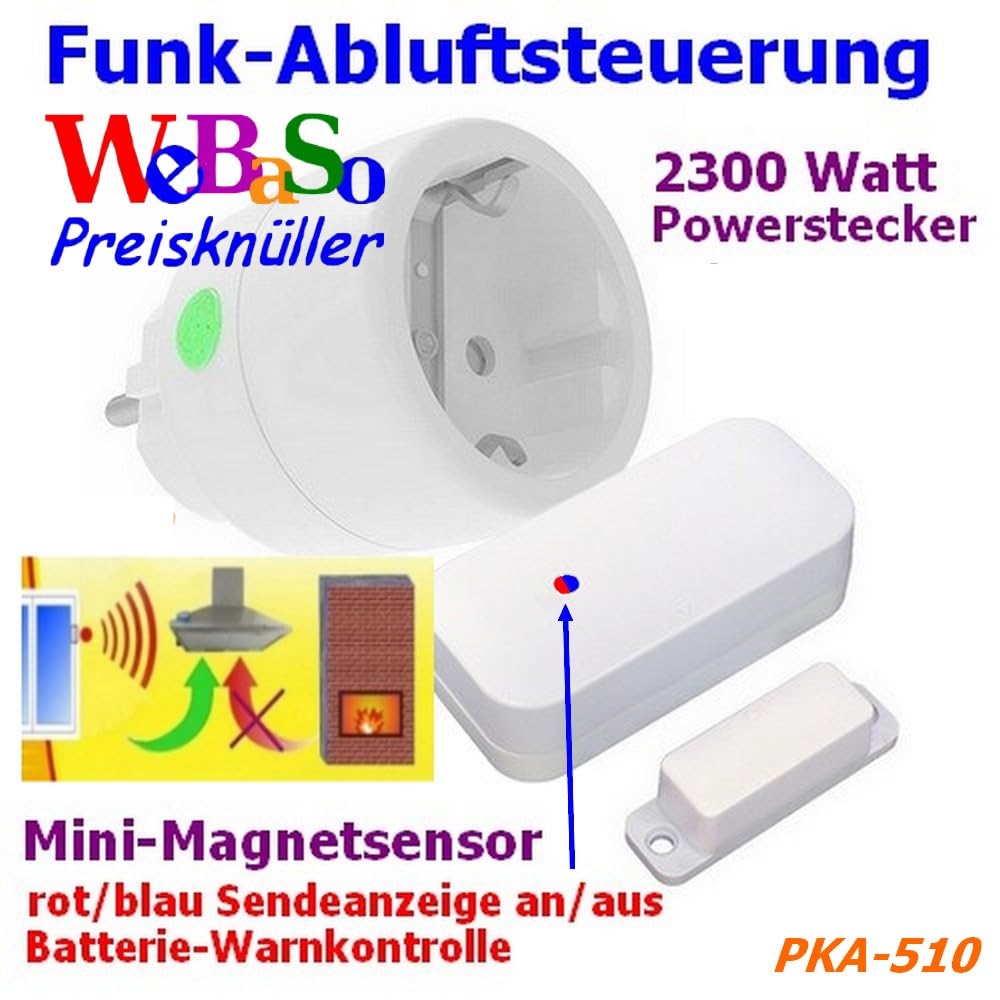 Funk-Abluftsteuerung Komplett-Set mit Funkstecker und Fensterkontaktschalter PKA-510