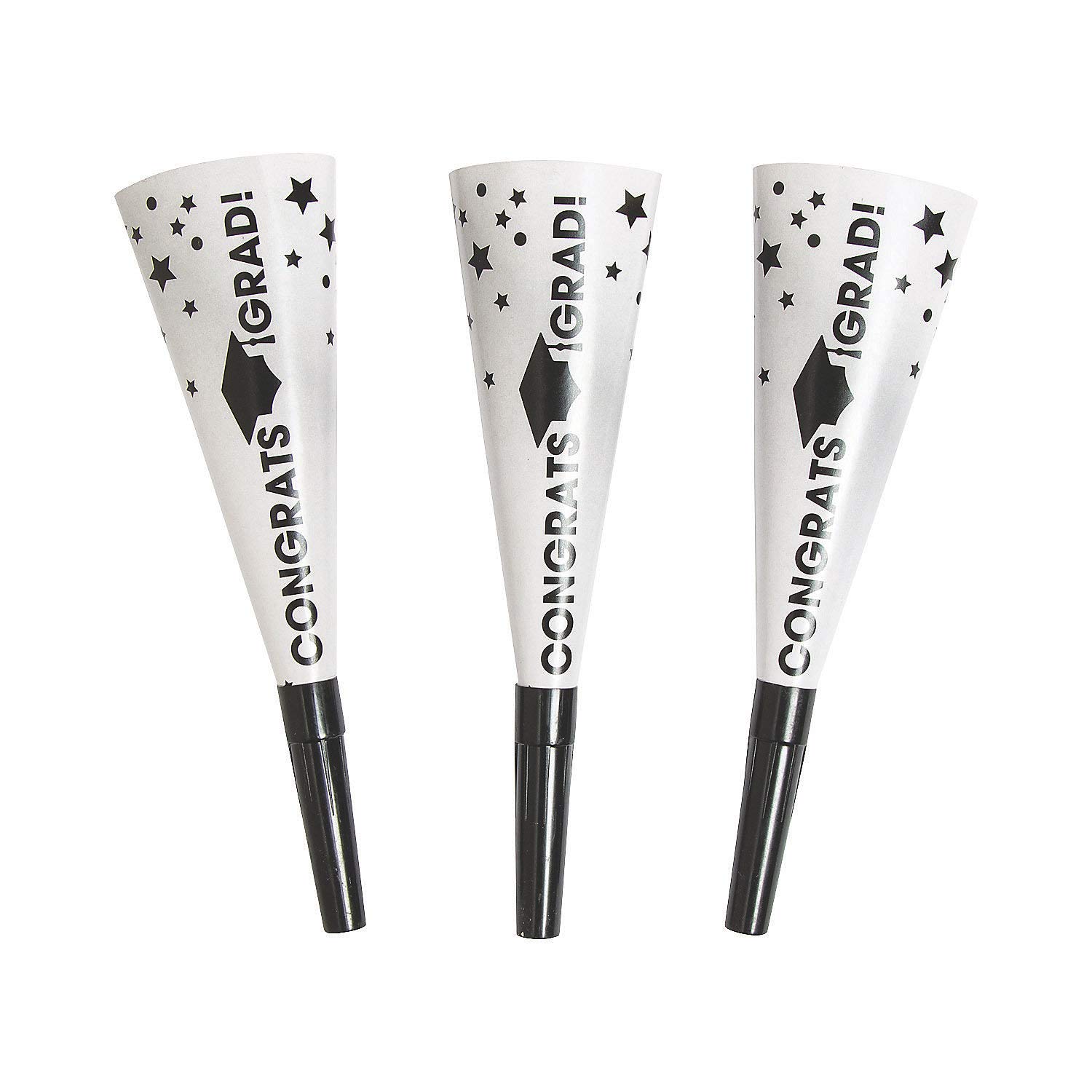 Fun Express - Graduation Horns (dz) for Graduation - Party Supplies - Favors - Misc Favors - Graduation - 12 Pieces