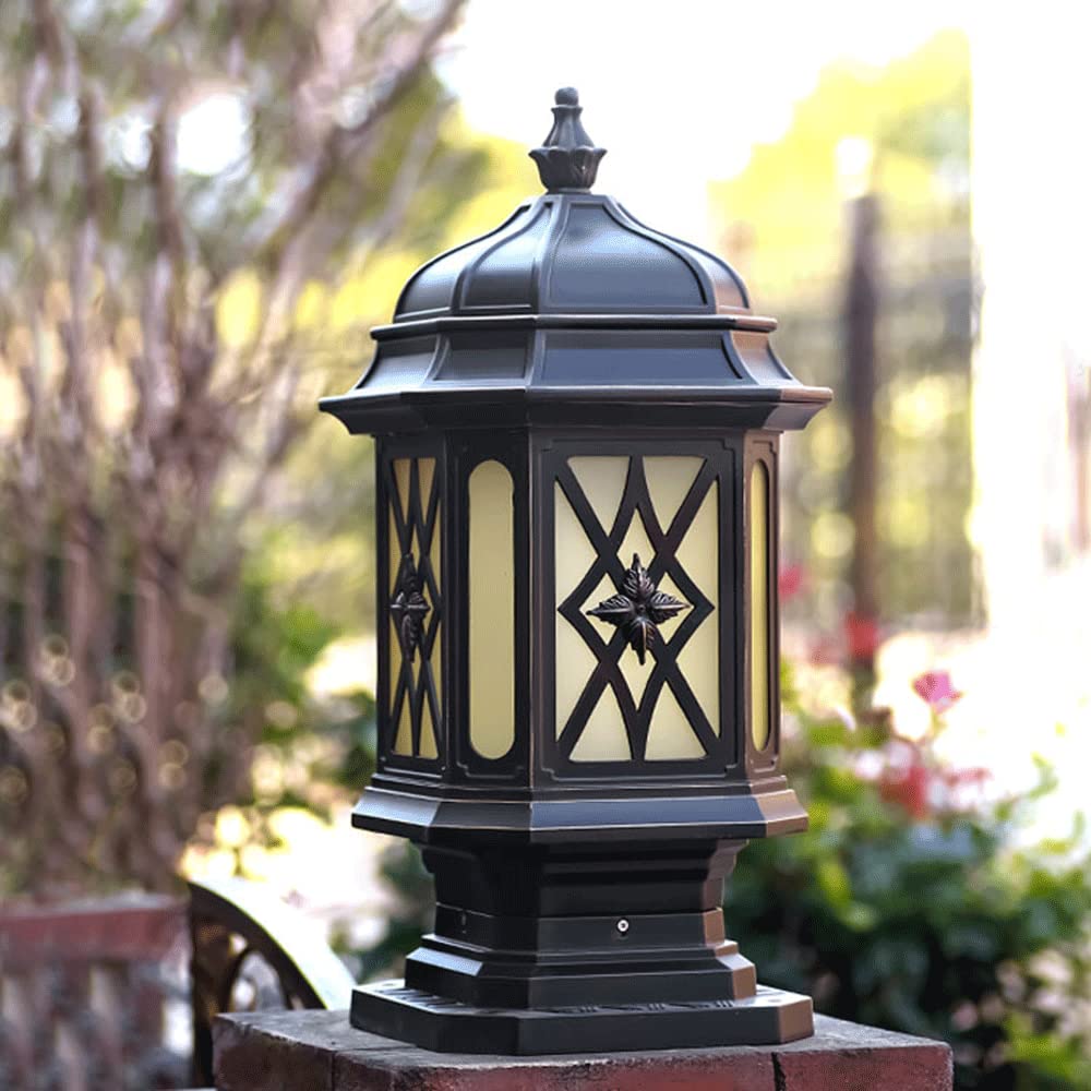 Słupki ogrodowe zewnętrzne światło, nowoczesne patio filar światła lampa podłogowa E26 60W tradycyjna oprawa słupkowa wodoodporna lampa podłogowa Vintage do montażu na molo do ogrodzenia