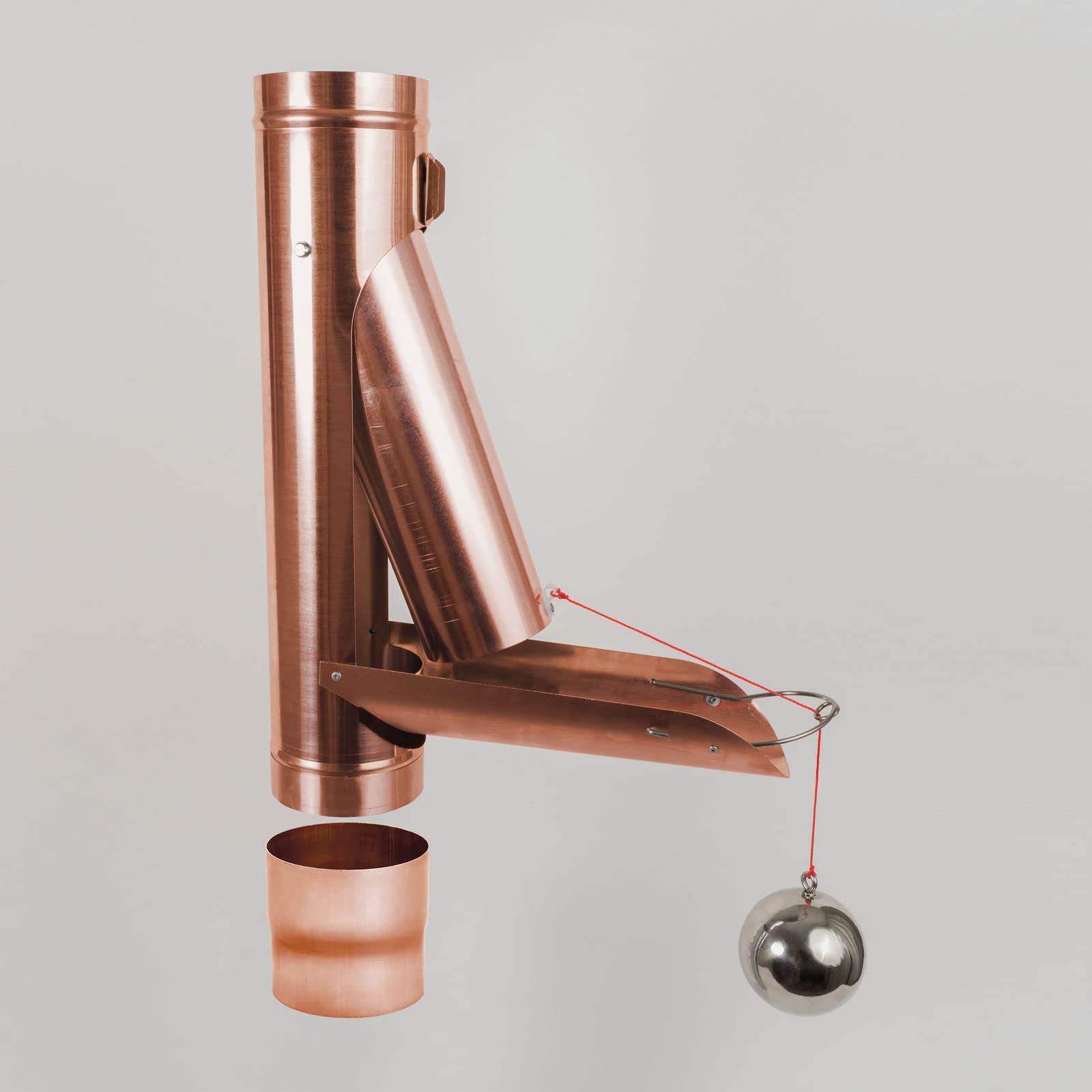Regenwasserklappe Kupfer automatisch mit Schwimmer DN 100 inkl. Adapter Regenrohrklappe mit Kugel zum Befüllen von Regentonnen, Regenfässer und kleineren Regenwassertanks.