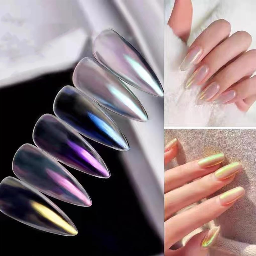 10 set 6 pezzi/set Nail Art Powder Tips Casa Unghie Del Piede Glitter Pigmento Lucido FAI DA TE Manicure Decorazione Portatile Forniture