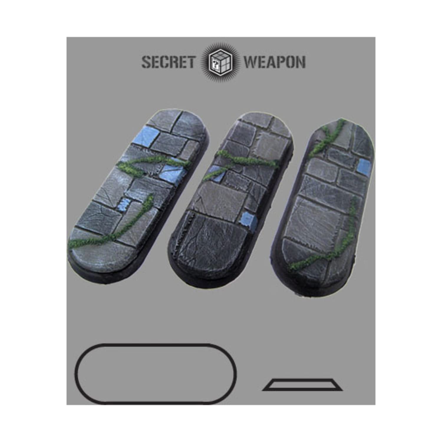 Secret Weapon Miniatures 25x70mm Bike/Cavalry Beveled Bases - Flagstone