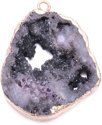 Miniatura 3 de 5 dijes naturales de ágata irregular, geoda, cuarzo, cristal druzy, colgante para collares, fabricación de joyas