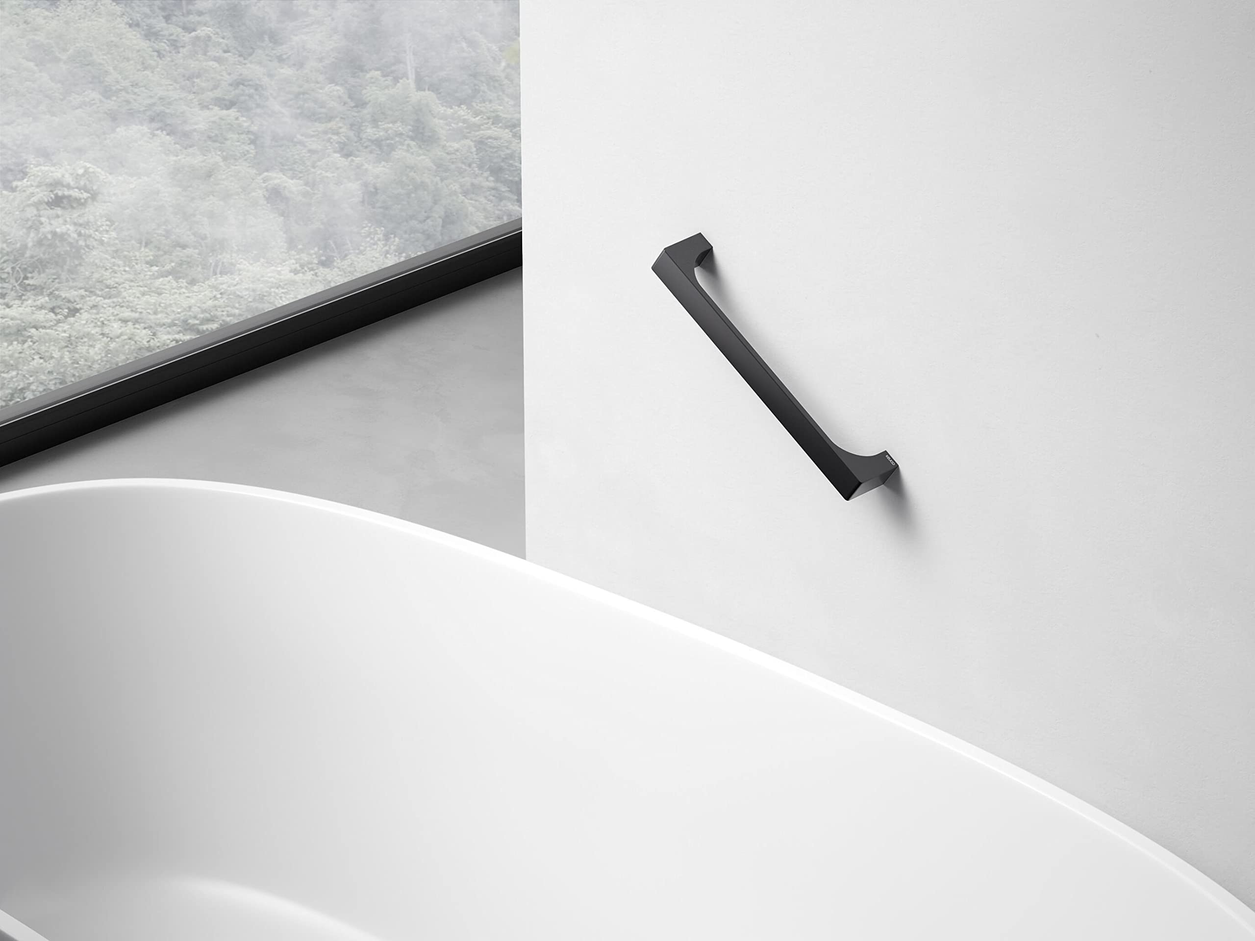 Keuco Edition 11 Maniglione 32 cm, nero opaco, portata fino a 115 kg | Made in Germany, per un facile accesso e una presa stabile nella vasca da bagno e sotto la doccia