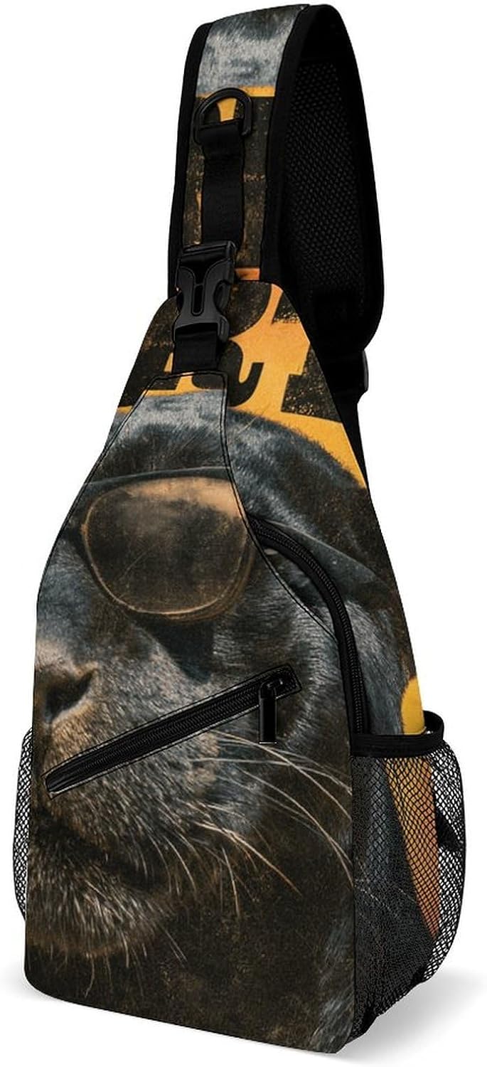 PARTY Written Sling Crossbody Bag Lightweight Chest Shoulder Backpack for Outdoor Sports