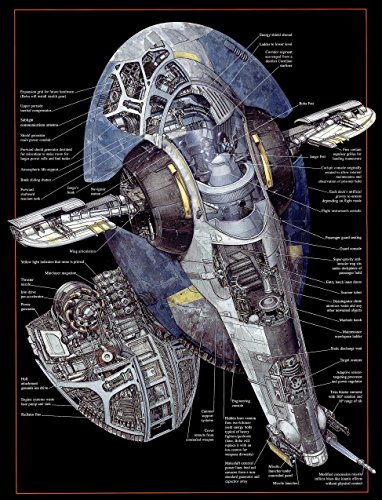 Boba Fetts Slave 1 Cutaway Movie Poster 24x36 inches Star Wars Saga