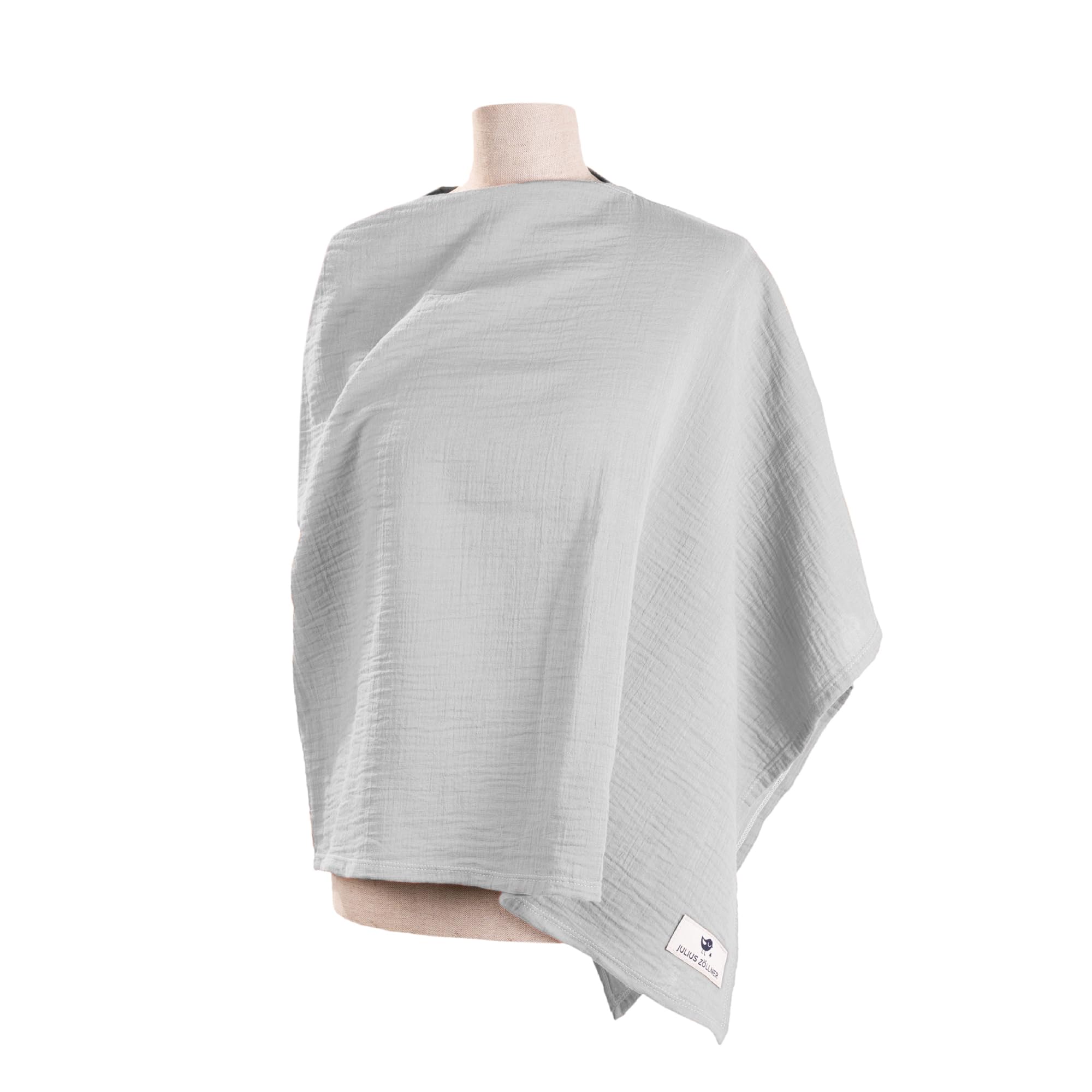 Julius Zöllner Stilltuch aus 100 Prozent Musselin-Baumwolle, OEKO-TEX STANDARD 100, Made in Germany, Grau