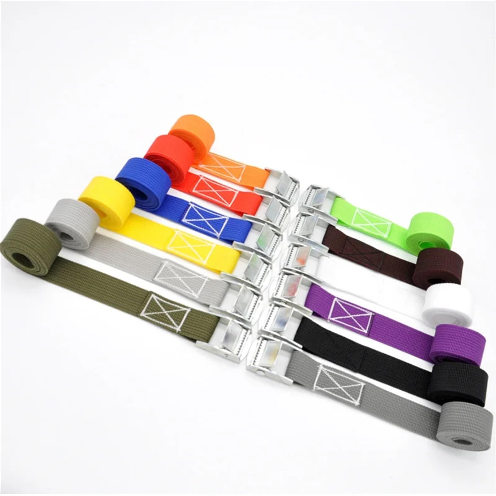5 pezzi 3/4 '' 2 cm x 50-200 cinghia di ancoraggio del carico in metallo in polipropilene, tenere il cricchetto con for verricello fibbia a camma(2cm x 200cm)