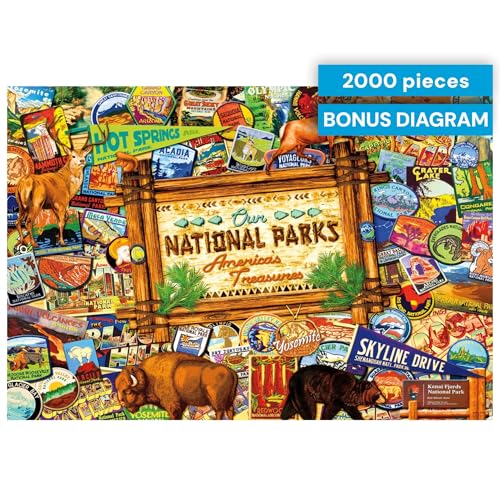 Buffalo Games Kate Ward Thacker - Our National Parks Collage - 2000 Piece Jigsaw Puzzle, 38.5 x 26.5 in, Poster Included - Adult Puzzle - Vintage Travel Art - Reference Poster by Buffalo Games - Image 7
