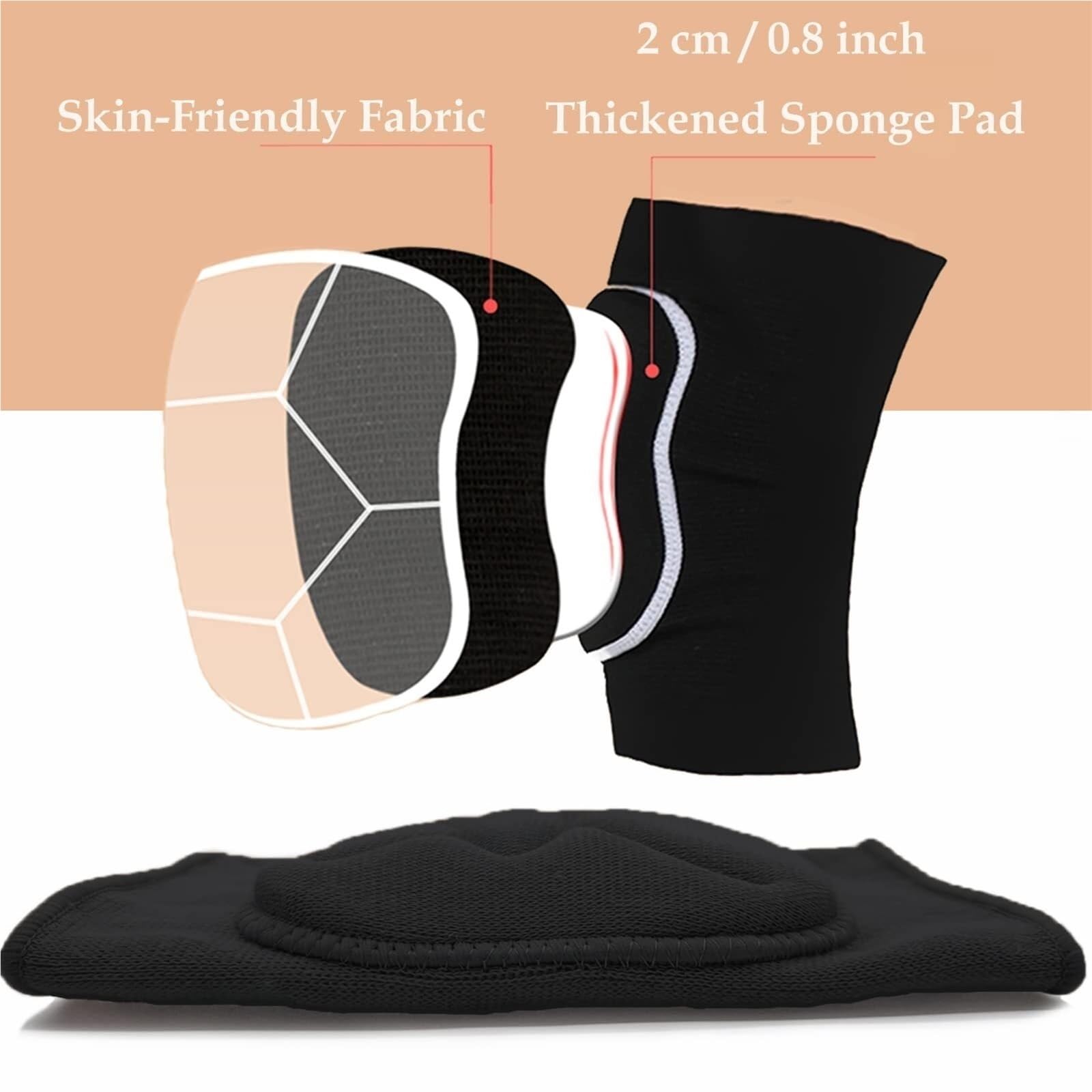 Ginocchiera Palestra Ginocchiere Supporto Sportivo Spugna Ispessita Antiscivolo Anti-collisione Adatta For La Danza Yoga Tutore Ginocchio Sportiva(Black,XL)