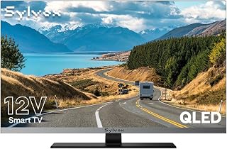 SYLVOX 32-Inch Smart RV TV, QLED 1080P FHD, Built-in DVD Player, Google TV OS, Wide Voltage Support 12V/24V AC/DC Television for RV & Home, HDMI & USB