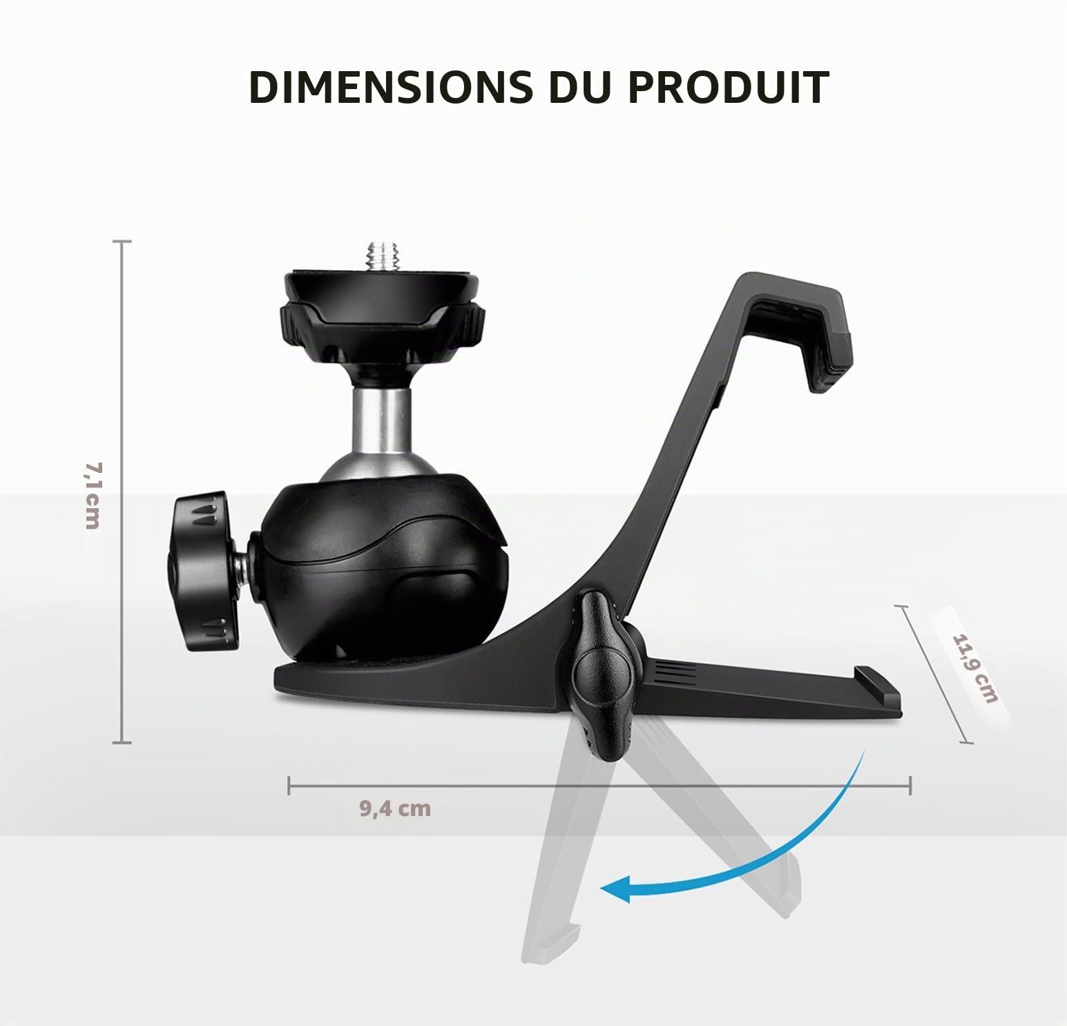 RAUBAY CM-01 Support de Fixation pour caméra avec vis 6,35 mm pour Diffusion en Direct, vidéoconférence, Youtube, TikTok, etc