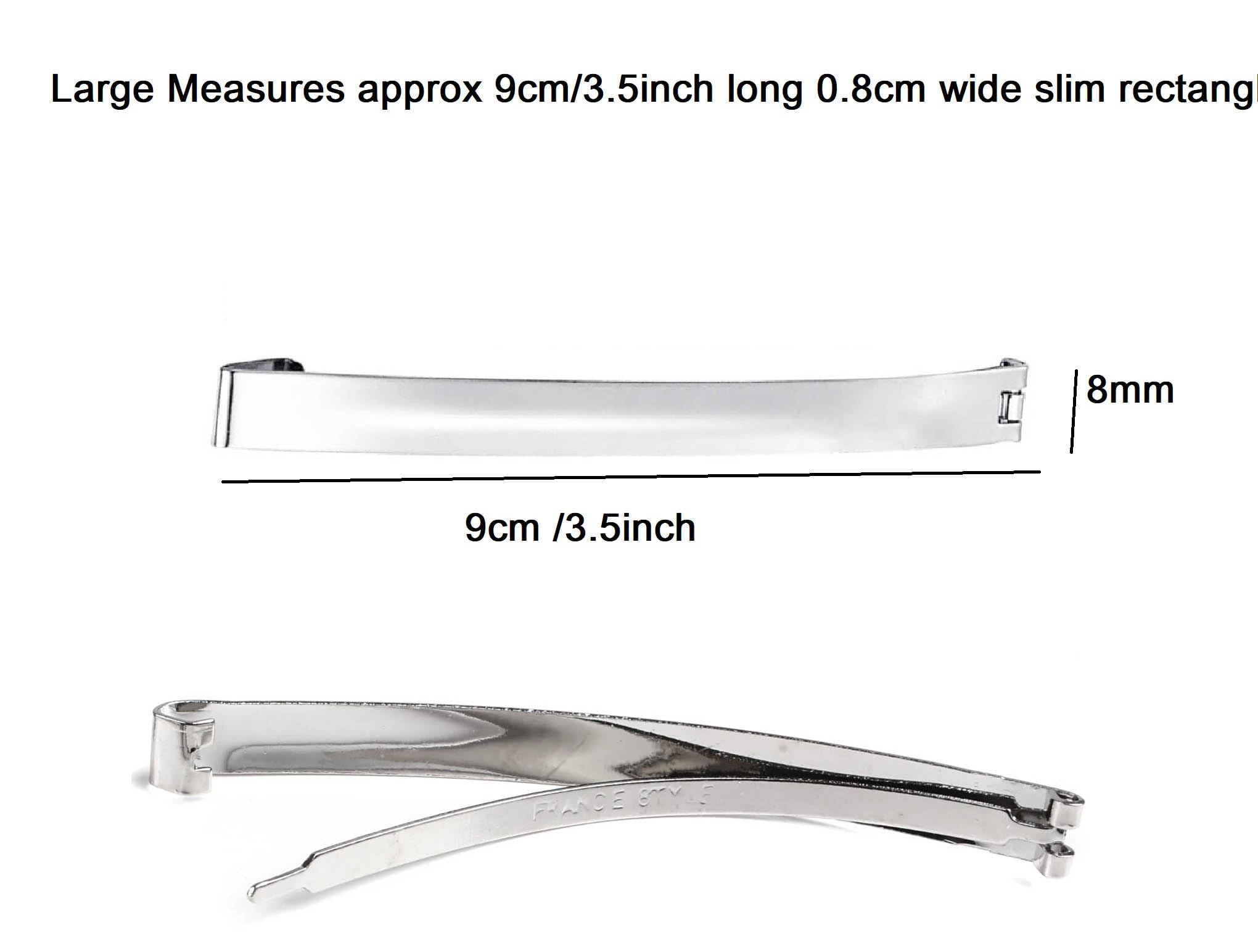 Mytoptrendz® 8pcs Slim Long Hair Sildes Barrettes French Style Single Bar Clip In Thin Domed Sprung Hair Clips Grips Classic Women Girls Hair Accessory (Silver - Image 4