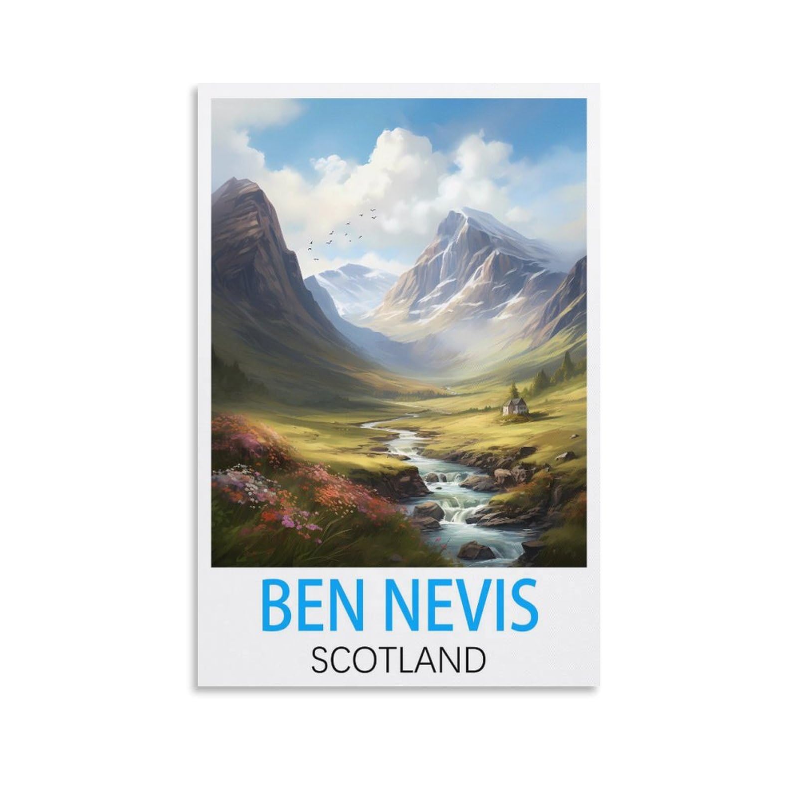 Ceyhno Unframe-Style Ben Nevis Scotland Vintage Travel Posters 08X12inch(20X30cm) Canvas Art Poster And Wall Art Picture Print Modern Family Bedroom Decor