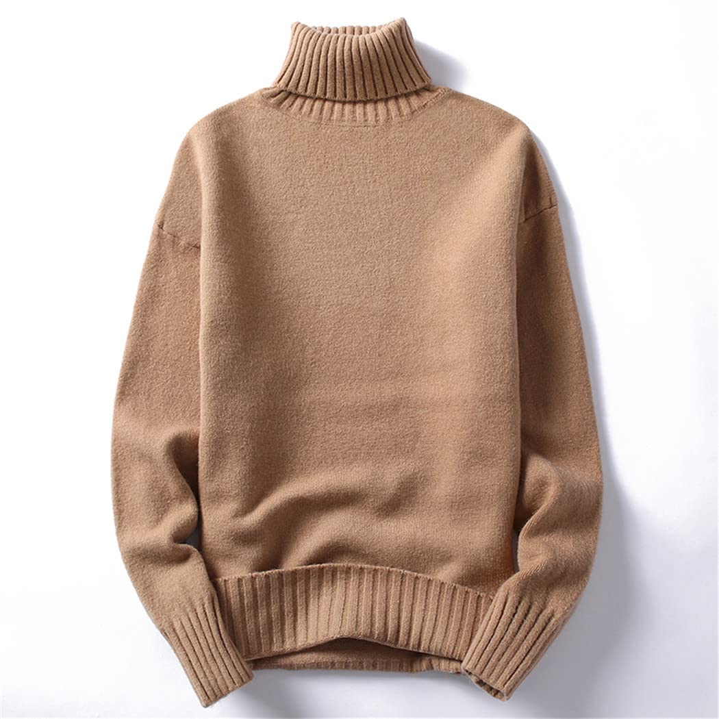 Suéter de punto de cuello alto de los hombres de la camisa de fondo jersey casual sólido masculino suéter de cuello alto