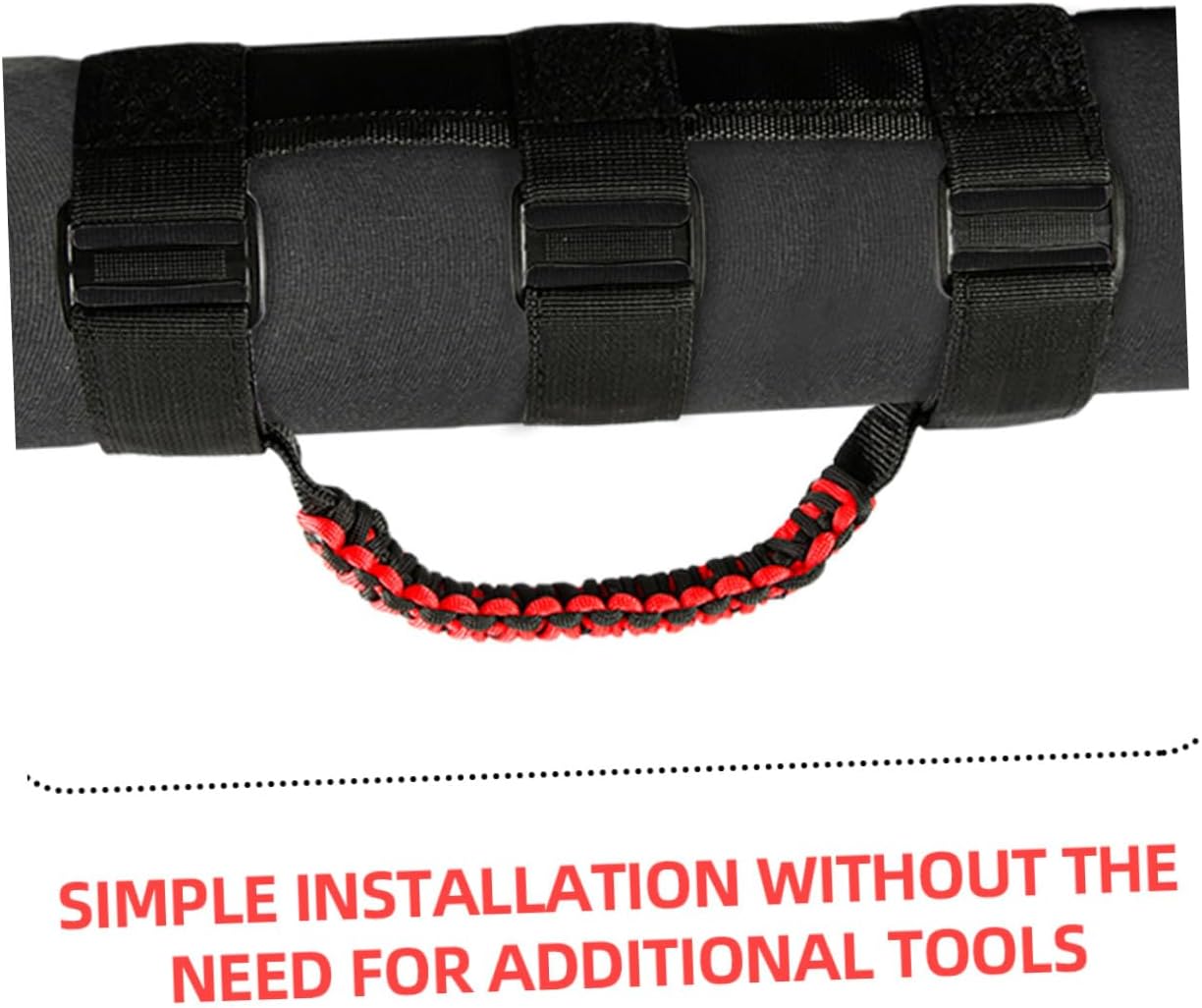 Kichvoe 4pcs Paracord Vehicle Grab Handles Woven Roof Assist Handles for Off-Road SUV Compatible Automotive Interior Accessories