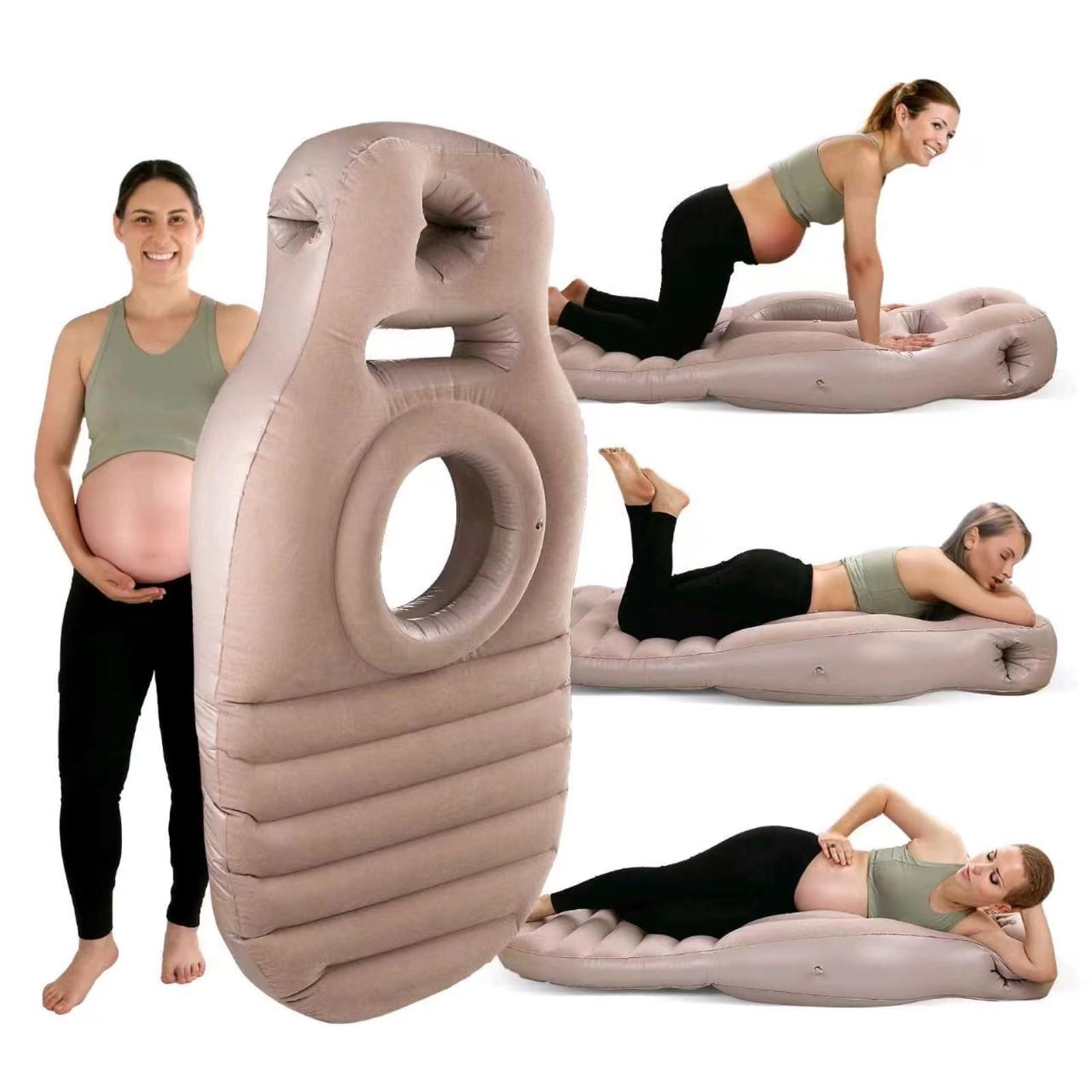 Oreiller gonflable for femme enceinte, coussin d'air for femme enceinte, oreiller for femme enceinte avec trou abdominal, le meilleur sommeil sur le ventre, oreiller for femme enceinte et essentiels d
