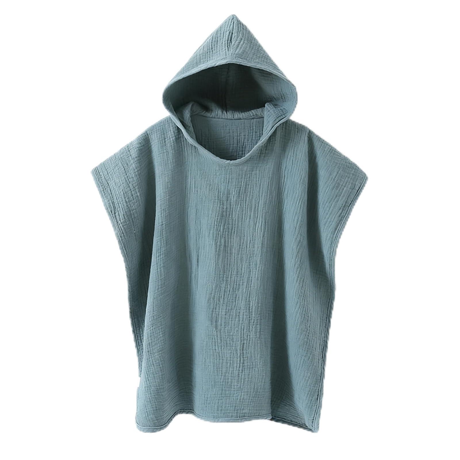 Asciugamano per Bambini, Poncho da Bagno per Neonato Bambino con Cappuccio in 100% Cotone Mussole, Teli Mare Ultra Morbido e Assorbente Accappatoio e Asciugamano Poncho Ragazze Ragazzi 0-6 Anni