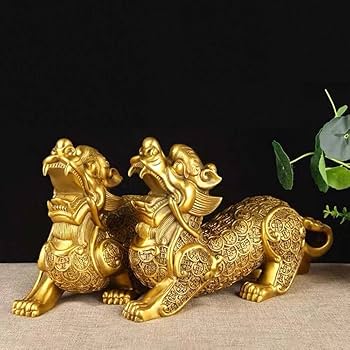 貔貅の置物！！ 雄と雌のニ体セット！！ 古銭&鈴のカスタム済み　白 Amazon.co.jp: LIN-WELL 貔貅 ヒキュウ 雄雌セット 一対 2体