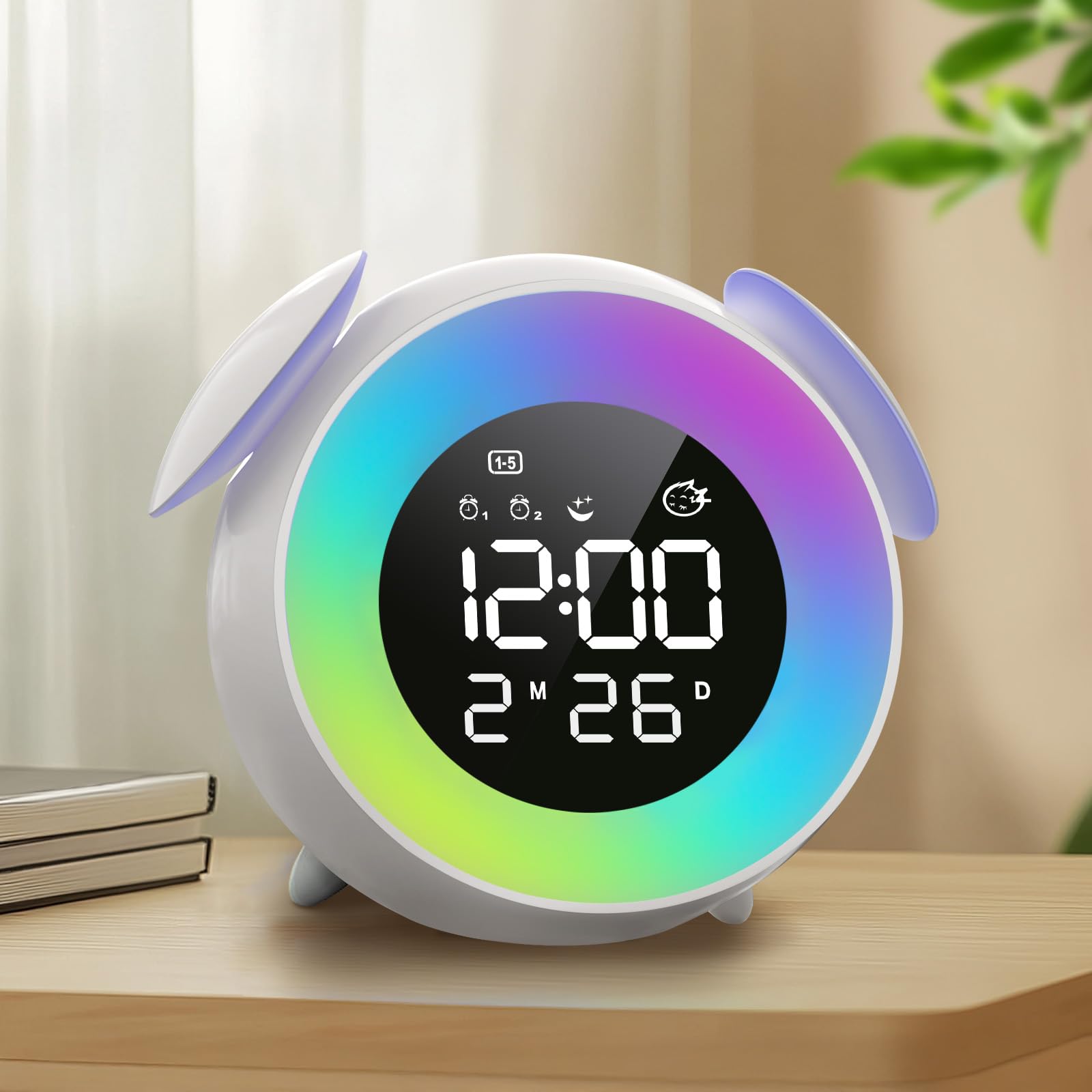 Ayybboo Sveglia Digitale per Bambini con Snooze,Luce Notturna,12/24 Ore,Sveglia da Comodino per Ragazzi e Ragazze,Facile da Usare per L'asilo,La