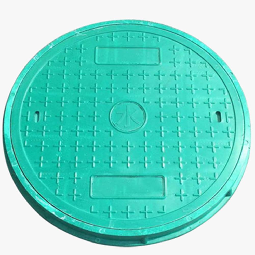 Couvercles De Regard Ronds Solides, Couvercles Et Base De Fosse Septique pour Jardin, Couvercles De Bassin D'égout Renforcés Antidérapants(Green,30x3cm)
